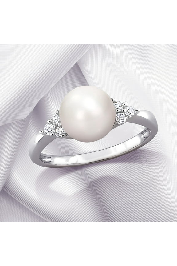 Women's Cultured Pearl Sterling Silver Ring