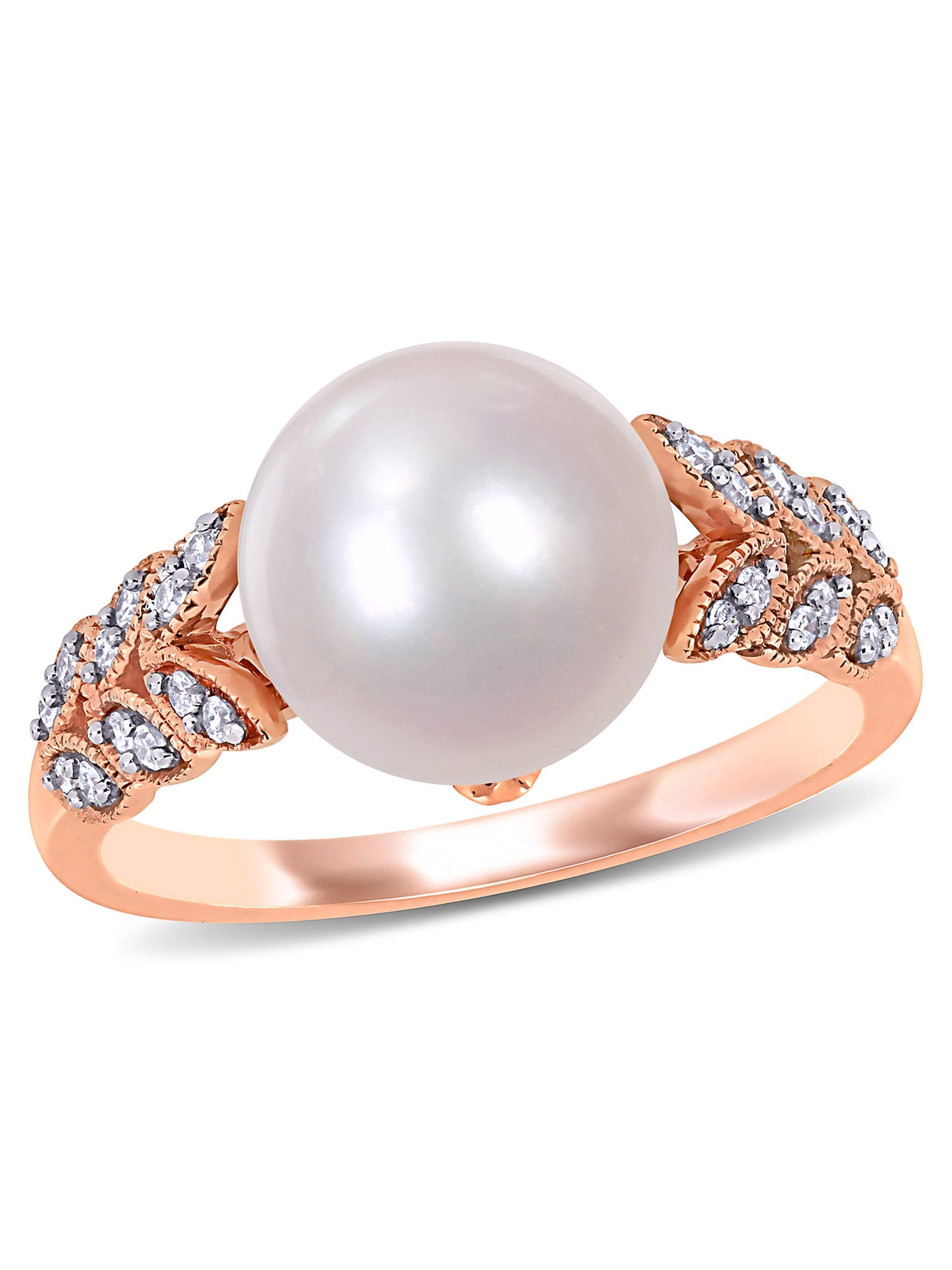 Everly Women's Cultured Pearl and Diamond 10k Rose Gold Ring