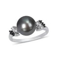 thumbnail image 1 of Everly Women's Cultured Pearl and Diamond 10k White Gold Ring, 1 of 7