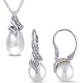 thumbnail image 1 of Everly Women's Cultured Pearl and Diamond Sterling Silver Jewelry Set, 1 of 7