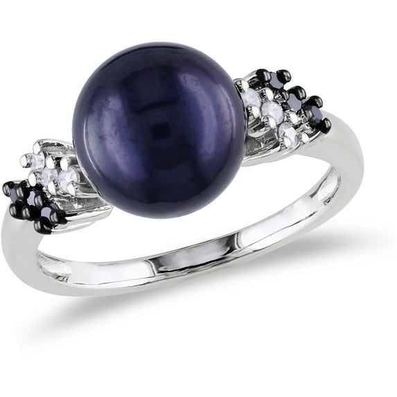 Everly Women's Cultured Pearl and Diamond Sterling Silver Ring