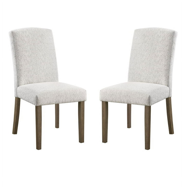 Everly Dining Chair 2 Pack in Oyster Gray Fabric with Gray Washed Legs