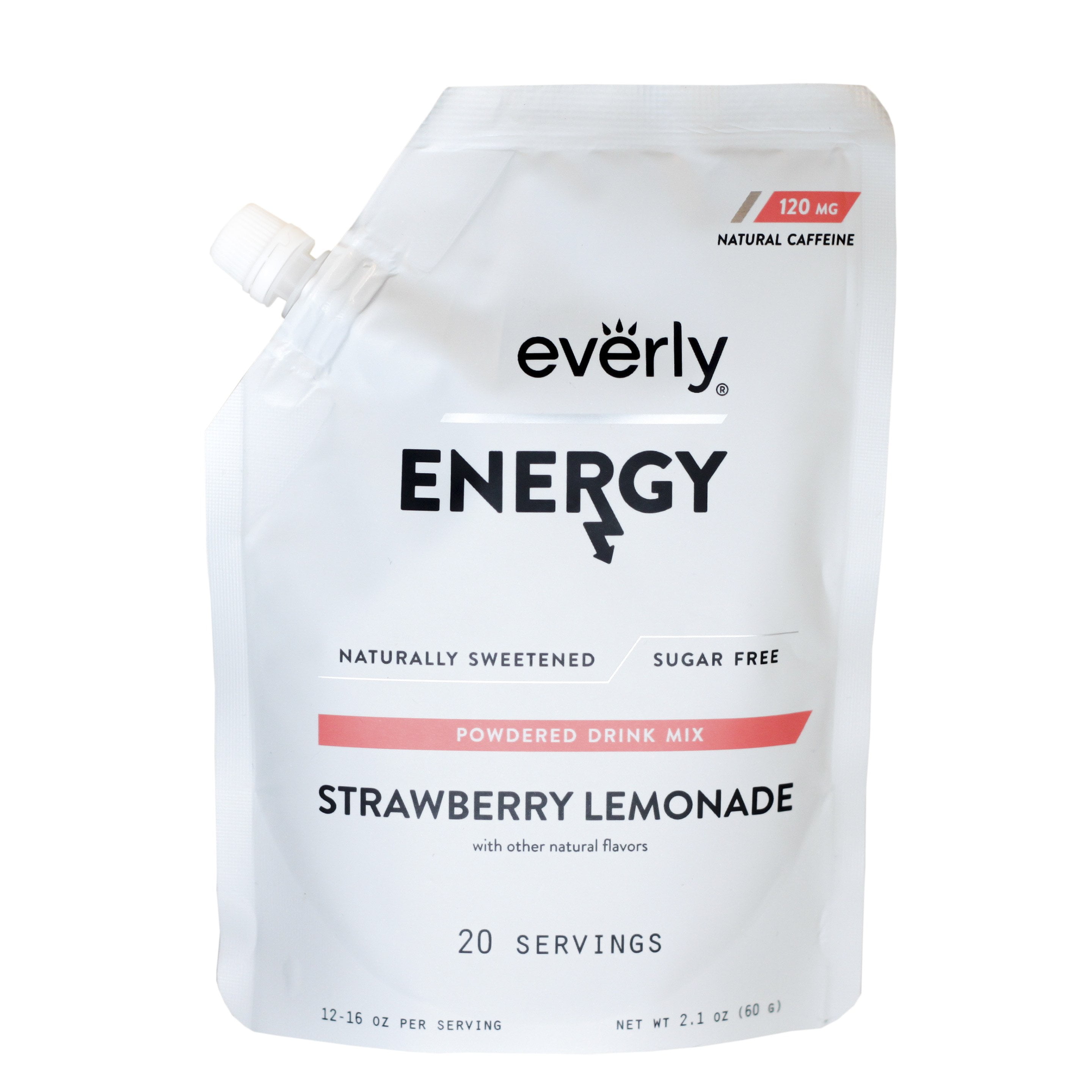 Everly, Energy Powdered Drink Mix, Strawberry Lemonade, 20 Servings