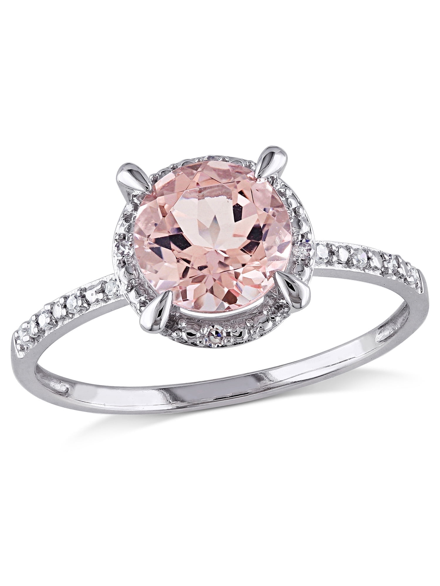 Everly Women's Morganite and Diamond 10K White Gold Engagement Ring