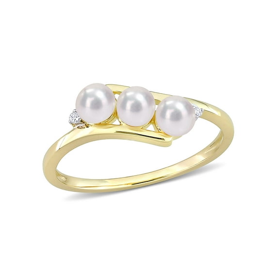 Everly Women's Cultured Pearl and Diamond 10k Yellow Gold Ring