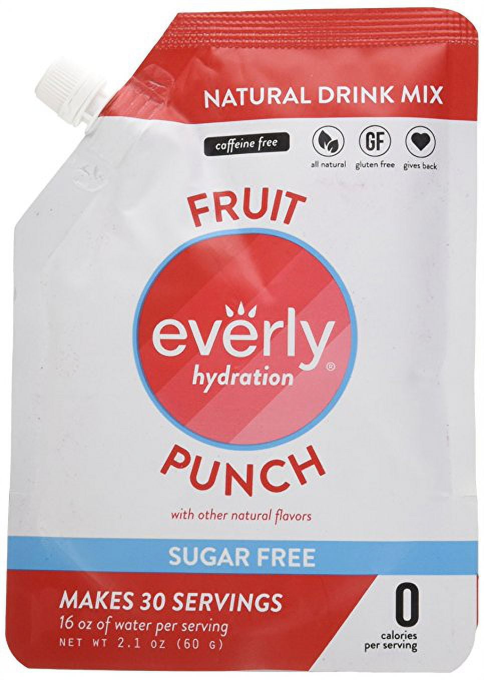 Everly, Hydration Powdered Drink Mix, Fruit Punch, 30 Servings