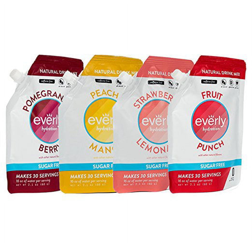 Everly, Hydration Powdered Drink Mix, Variety Pack, 30 Servings, 4 ct