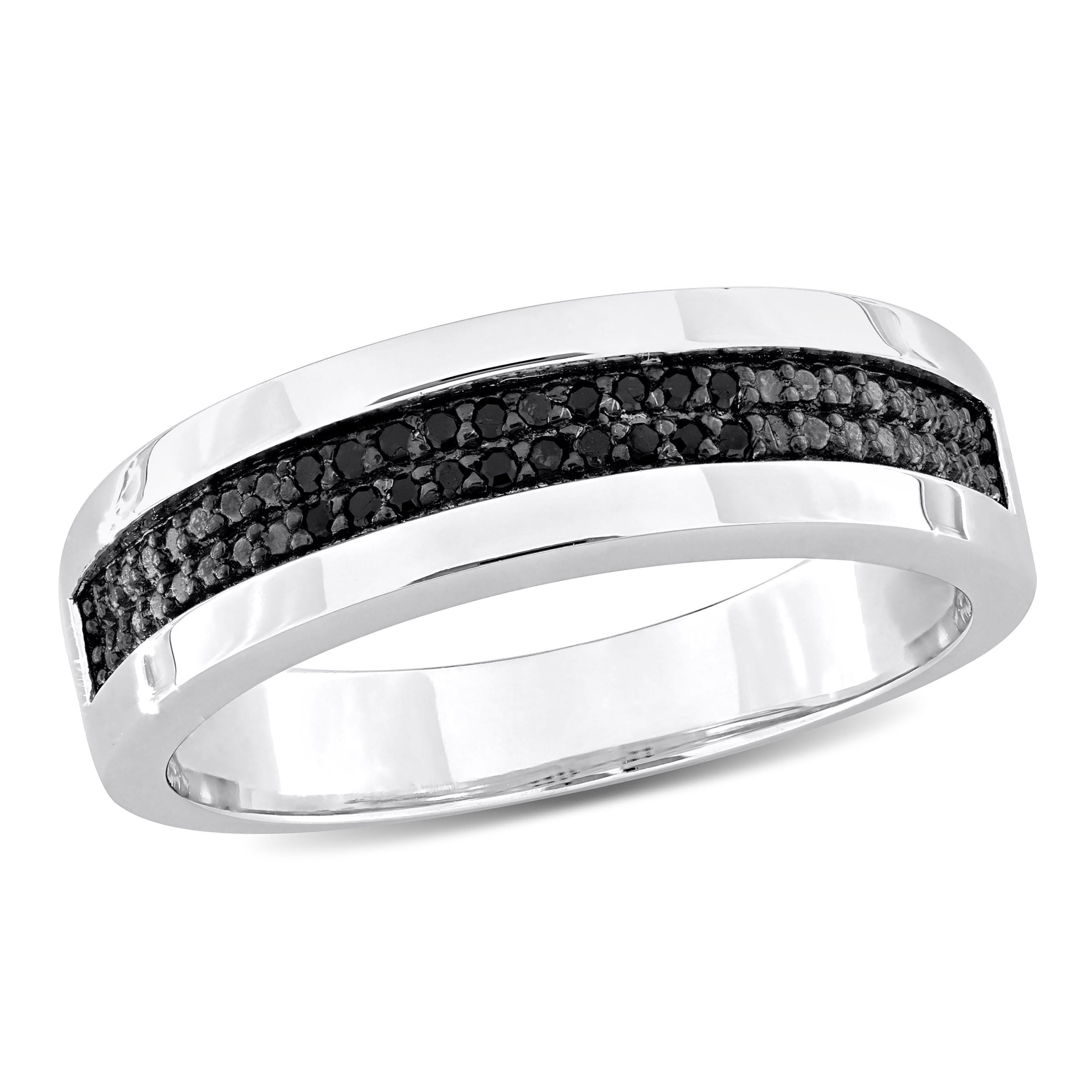 Everly Men's Round-Cut 1/2 CT T.W. Diamond Studded Sterling Silver