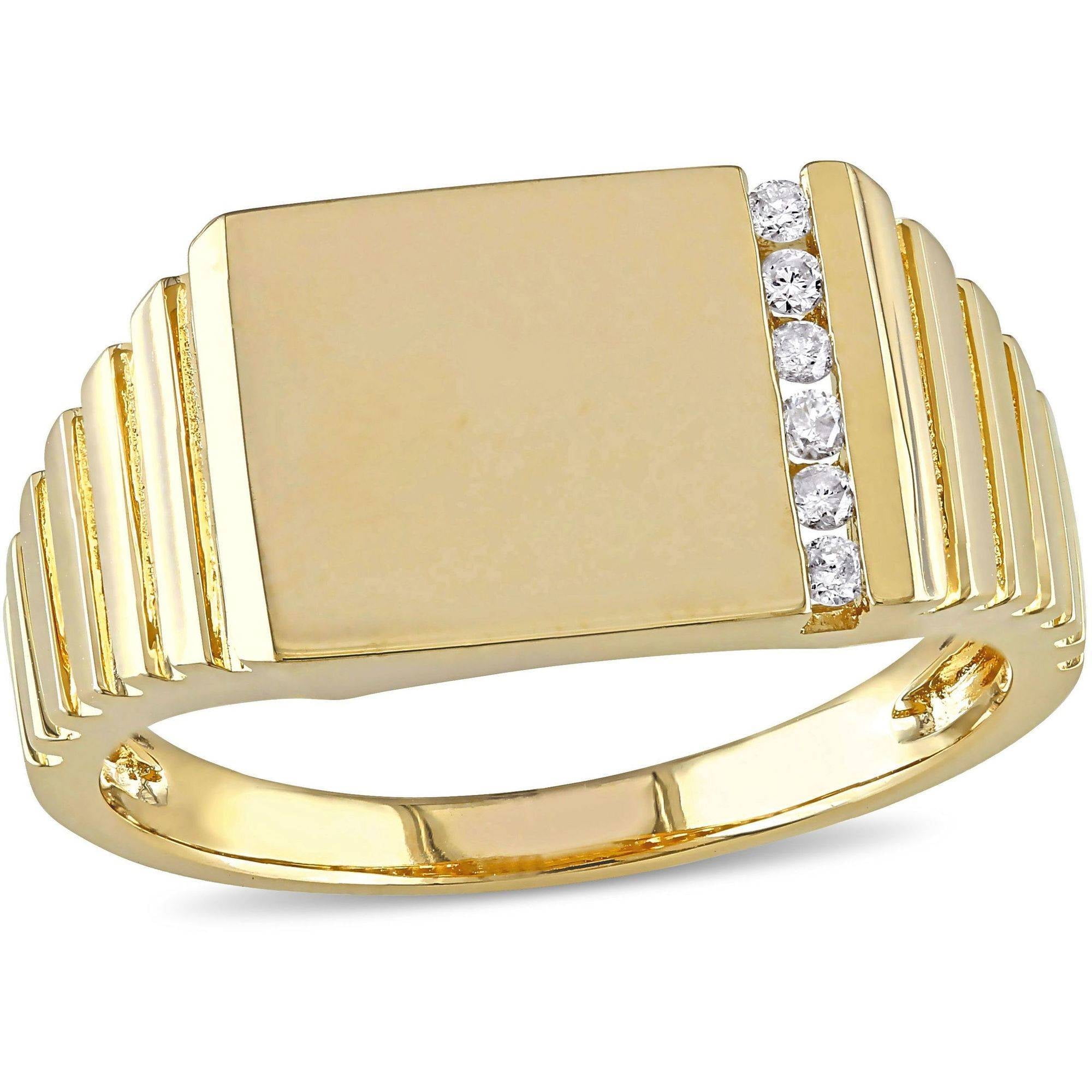 Everly Men's Diamond 10k Yellow Gold Ring - Walmart.com