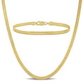 thumbnail image 1 of Everly Men's 10kt Yellow Gold 3.5mm Flex Herringbone Chain Necklace & Bracelet Set - 24 in + 9 in, 1 of 1