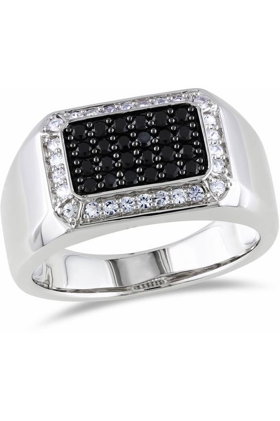 Men's Spinel and Sapphire Sterling Silver Ring