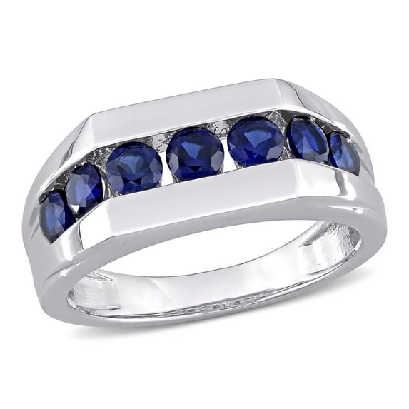 Everly Men's Created Sapphire Sterling Silver Ring
