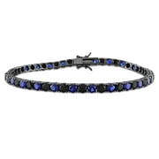 EVERLY Men's Created Sapphire Sterling Silver Tennis Bracelet