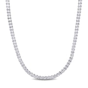 Everly Mens 44 CT TGW Created Sapphire Sterling Silver Tennis Necklace