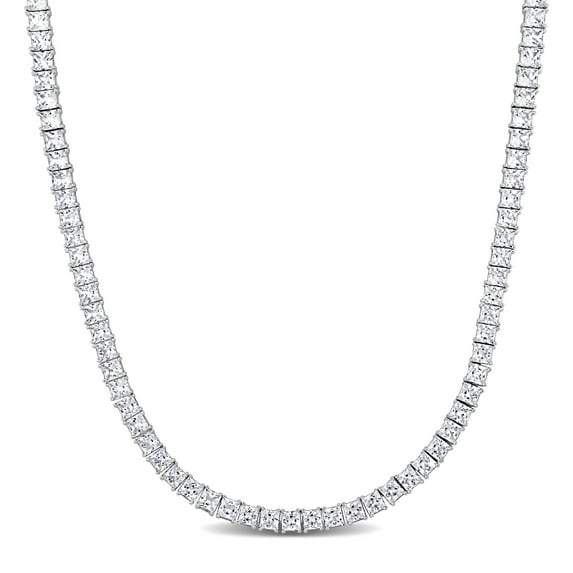 Everly Men's Created Sapphire Sterling Silver Tennis Necklace