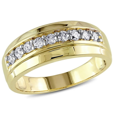 Everly Men's Diamond 10k Yellow Gold Wedding Ring