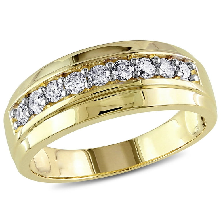 Everly Men's Diamond 10k Yellow Gold Wedding Ring