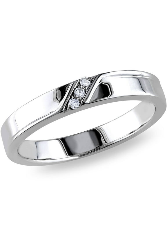 Men's Diamond Sterling Silver Wedding Ring