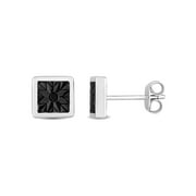 Everly Mens Diamond Sterling Silver Earrings