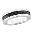 thumbnail image 1 of Everly Men's Black Diamond Sterling Silver Wedding Ring, 1 of 10