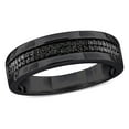 thumbnail image 1 of Everly Men's Black Diamond Black Rhodium Plated Sterling Silver Wedding Ring, 1 of 10