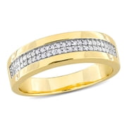 Everly Mens Diamond Yellow Gold Plated Wedding Ring