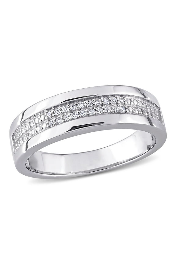 Men's Diamond Ring in Sterling Silver