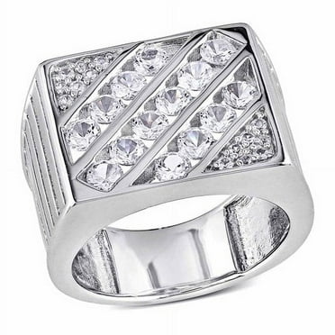 Everly Men's Sapphire and Created Sterling Silver Ring