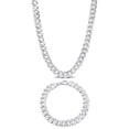 thumbnail image 1 of Everly Men's Sterling Silver 10mm Curb Link Chain Necklace and Bracelet Set - 24 in + 9 in, 1 of 1