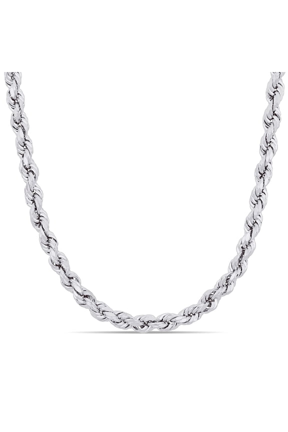 Women's 5mm Sterling Silver Rope Chain Necklace