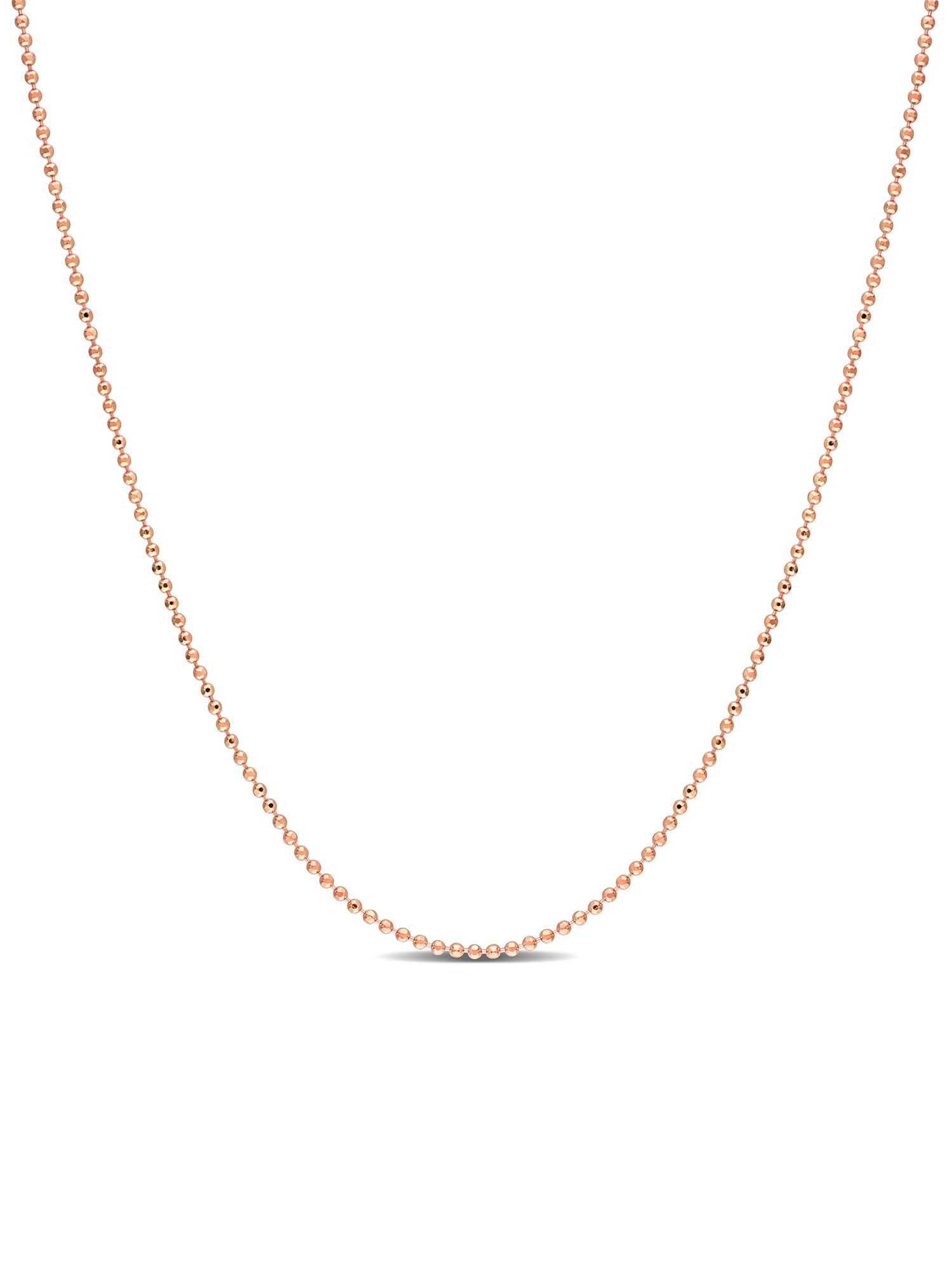 Everly Rose Gold Flash Plated Sterling Silver Ball Chain Necklace ...
