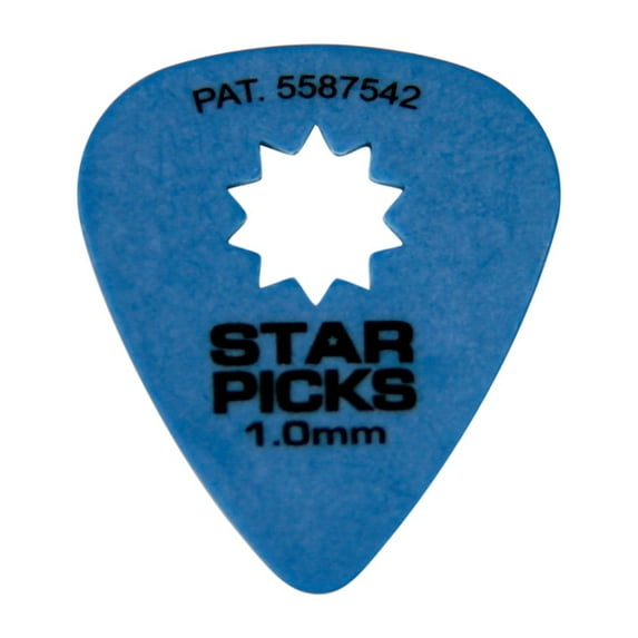 Everly Star Grip Guitar Picks (50 Picks) 1.0 mm Blue