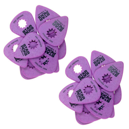 Everly Star Guitar Picks  24 Pack  1.14mm  Purple