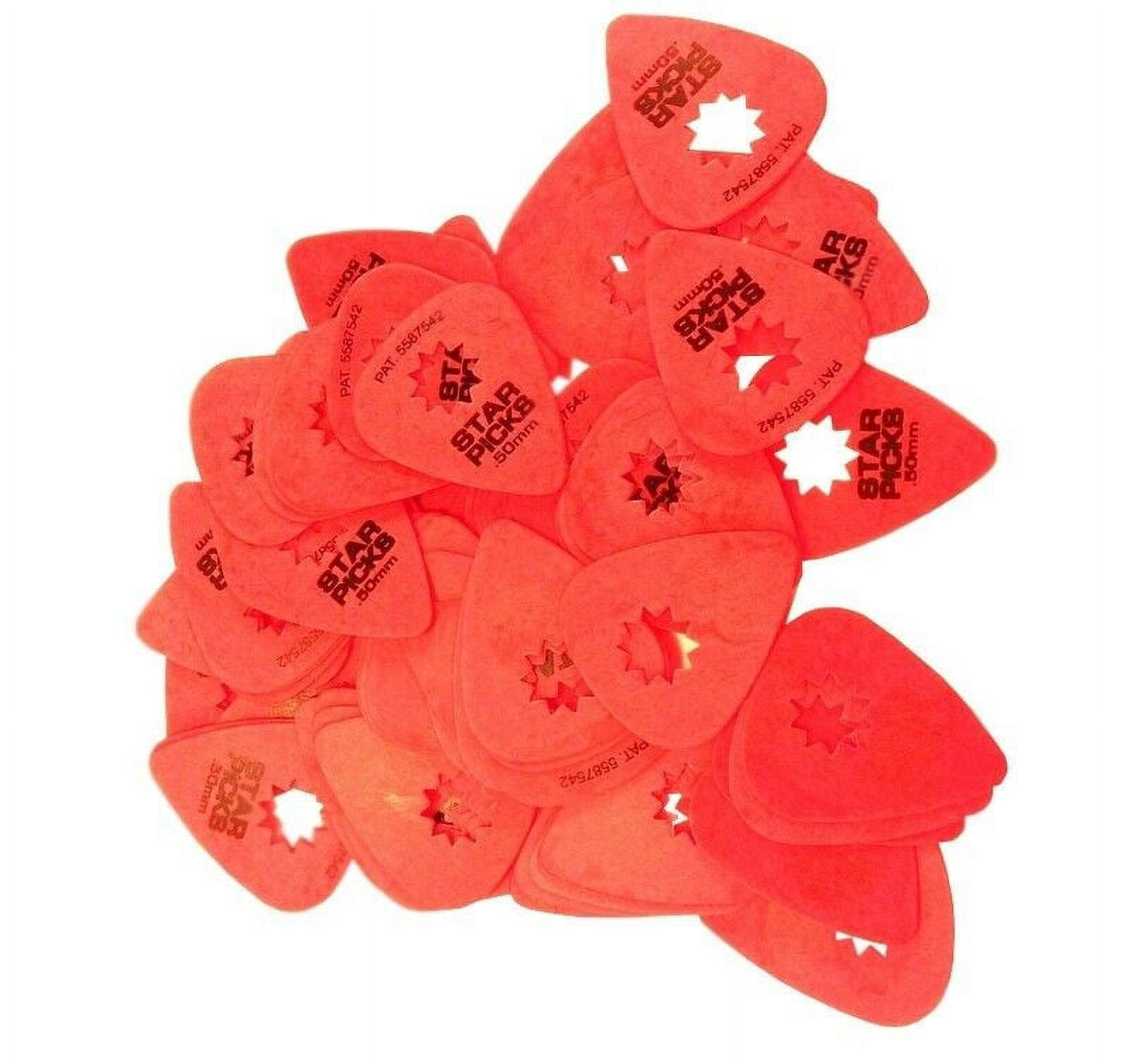 Everly Star Guitar Picks .50mm 72 Pack Super Grip Red