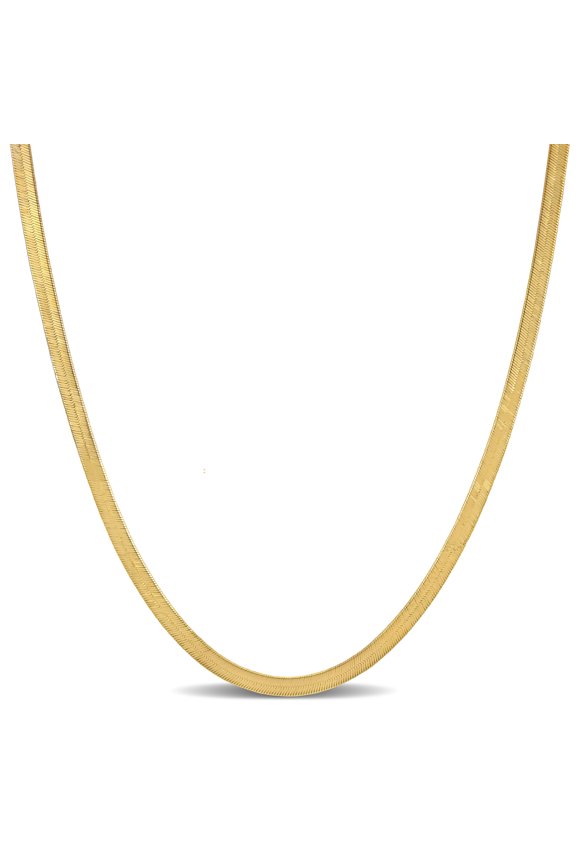 Women's 3.5mm 10k Yellow Gold Flex Herringbone Chain Necklace