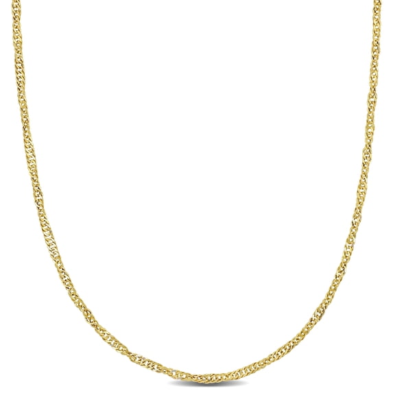 Everly Women's 1.9mm Diamond-Cut 14k Yellow Gold Singapore Necklace