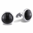 thumbnail image 1 of Everly Unisex Onyx Sterling Silver Cufflink, 1 of 3