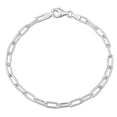 thumbnail image 1 of Everly Women's 3.5mm Fancy-Cut Sterling Silver Polished Paperclip Chain Bracelet, 1 of 8