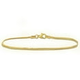 thumbnail image 1 of Everly Women's 2mm Fancy-Cut Yellow Gold Flash Plated Sterling Silver Herringbone Chain Bracelet, 1 of 9