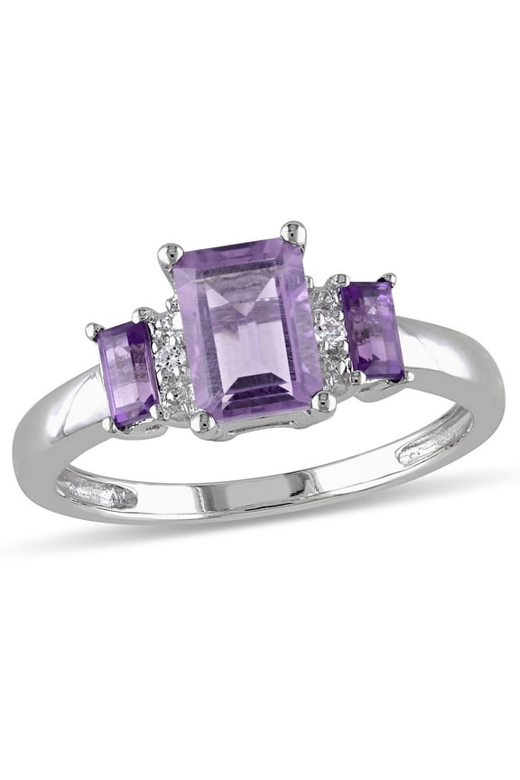 Women's Amethyst 10k White Gold Ring
