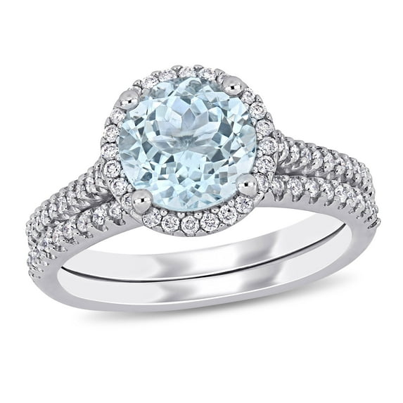 Everly Women's Aquamarine 14k White Gold Ring