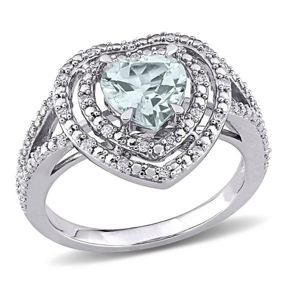 Everly Women's Aquamarine 10k White Gold Ring