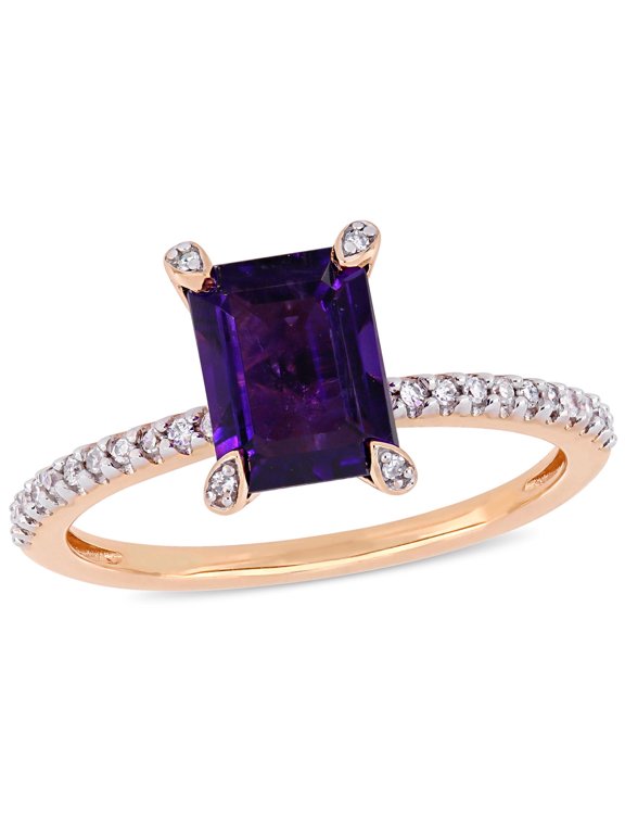 Women's Amethyst 10k Rose Gold Ring