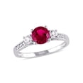 thumbnail image 1 of Everly Women's Created Sapphire and Created Ruby 10k White Gold Ring, 1 of 6