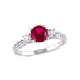 thumbnail image 1 of Everly Women's Created Sapphire and Ruby 10K White Gold Engagement Ring, 1 of 6