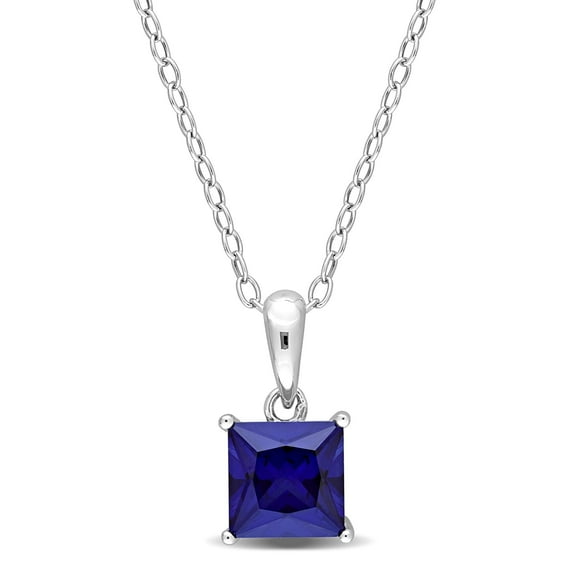 Everly Women's Created Sapphire Sterling Silver Necklace