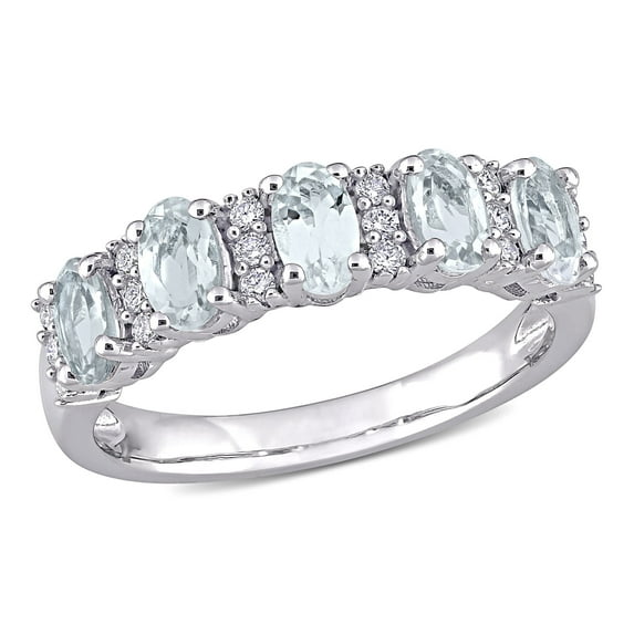 Everly Women's Aquamarine 14k White Gold Ring