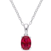 Everly Womens Created Ruby Sterling Silver Jewelry Set