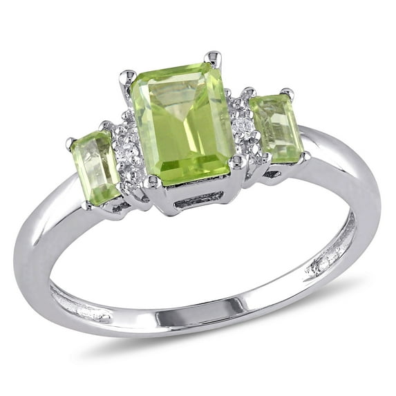 Everly Women's Peridot 10k White Gold Ring