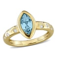 thumbnail image 1 of Everly Women’s 1 1/4ct Sky Blue Topaz 1/4ct Diamond 10k Yellow Gold Marquise Ring - GH, I2-I3, 1 of 10